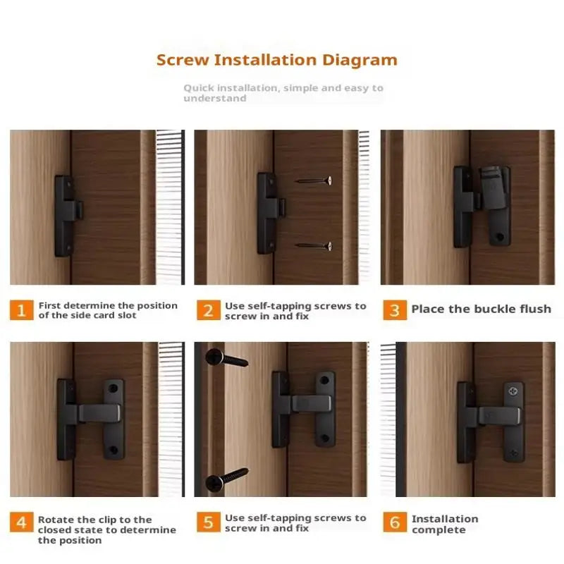 Latch Deadbolt Indoor Non-Punch Surface Mounted Door Lock Bathroom Sliding Door Buckle Snap Bolt Old-Fashioned Room Privacy Lock