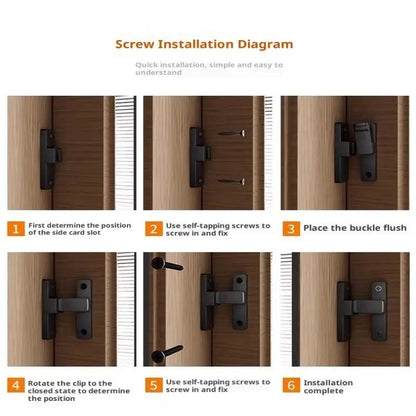 Latch Deadbolt Indoor Non-Punch Surface Mounted Door Lock Bathroom Sliding Door Buckle Snap Bolt Old-Fashioned Room Privacy Lock