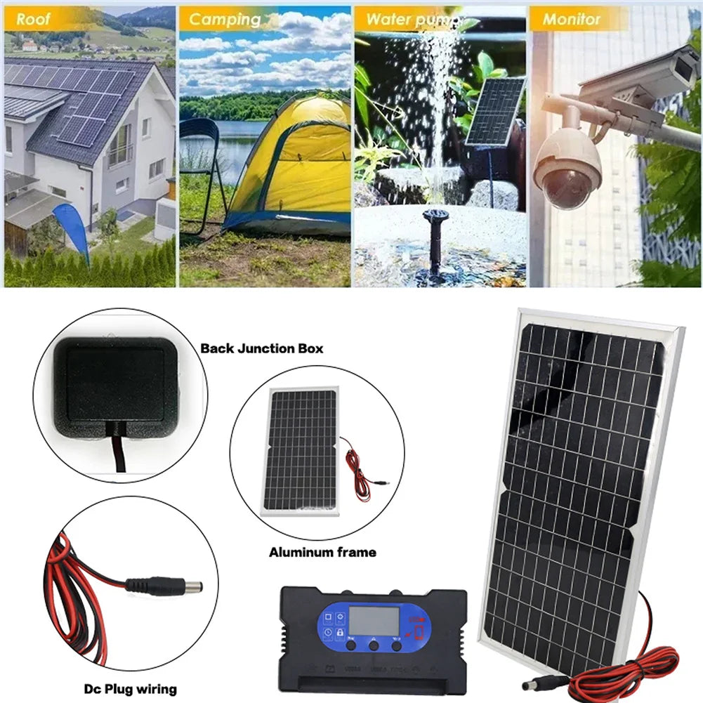 17W Monocrystalline Solar Panel Providing 5V 12V 18V Output Suitable for Battery Charging and Drive Controller Use
