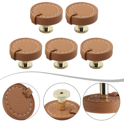 For Kitchen Cabinets Zinc Alloy Knobs Leather Drawer Pulls Stylish Furniture Pulls Sturdy Construction Stylish Furniture Accents