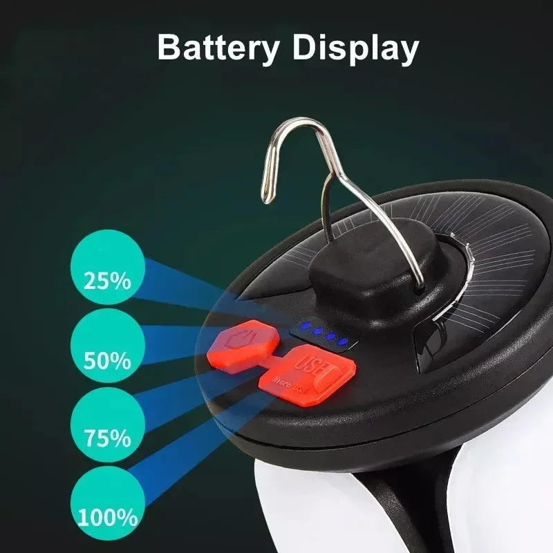 Solar Outdoor Light Camping Lights Charging Emergency Lighting Tent Light Ultra Long Battery Life Folding Hanging Camping Lights