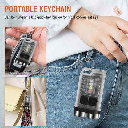 V3 EDC LED Flashlight Rechargeable Mini Keychain Torch with UV