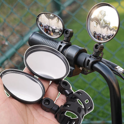 2/1pcs Bicycle Rearview Mirror Adjustable Rotate Auxiliary Handlebar Mount Wide-Angle Convex Cycling Rear View Mirrors Accesso