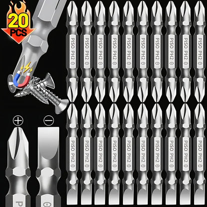 PH2 Cross Slot Magnetic Screwdriver Bits S2 Steel Magnetic Double Head Torque Batch Head Drill Bit Electric Driver Power Tools
