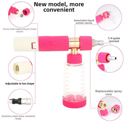Snow Foam Cannon Pot with 1/4” Quick Connector — Adjustable Nozzle for Pressure Washer Car Pre-Wash