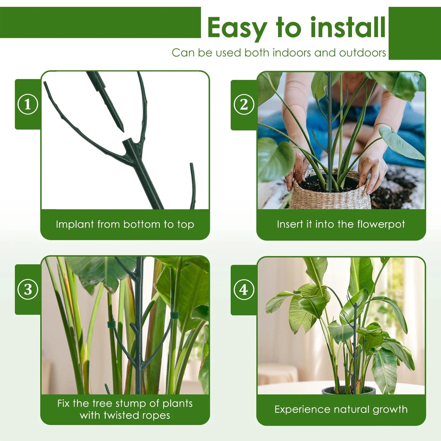 Plant Support Stake 30/3PCS Vine Climbing Fixing Rod for Potted Plants