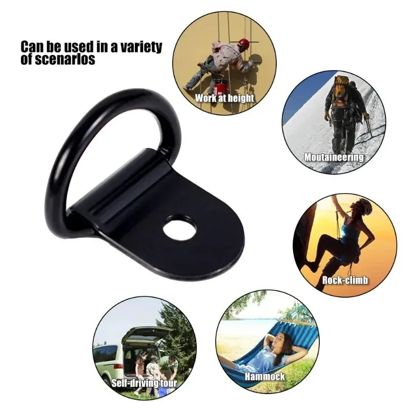 100/10PCS D Shape Pull Hook Tie Down Anchor Ring Iron Stainless Steel Cargo Tie Down Ring for Truck Trailers RV Boat Accessories
