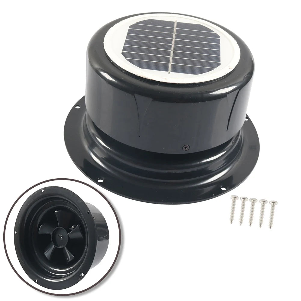 For RVs For Camping Energy Efficient Ventilation Fan Traveling 17.8*17.8*9.2CM Solar Silent Motor Solar Powered