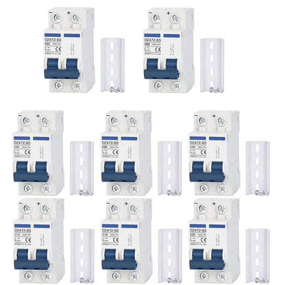 DC Miniature Circuit Breaker 2 Pole 1000V 32 Amp Isolator DC Disconnect Switch Thermomagnetic 10 A-63A 1.42 X 2.95 X 3.15 Inches