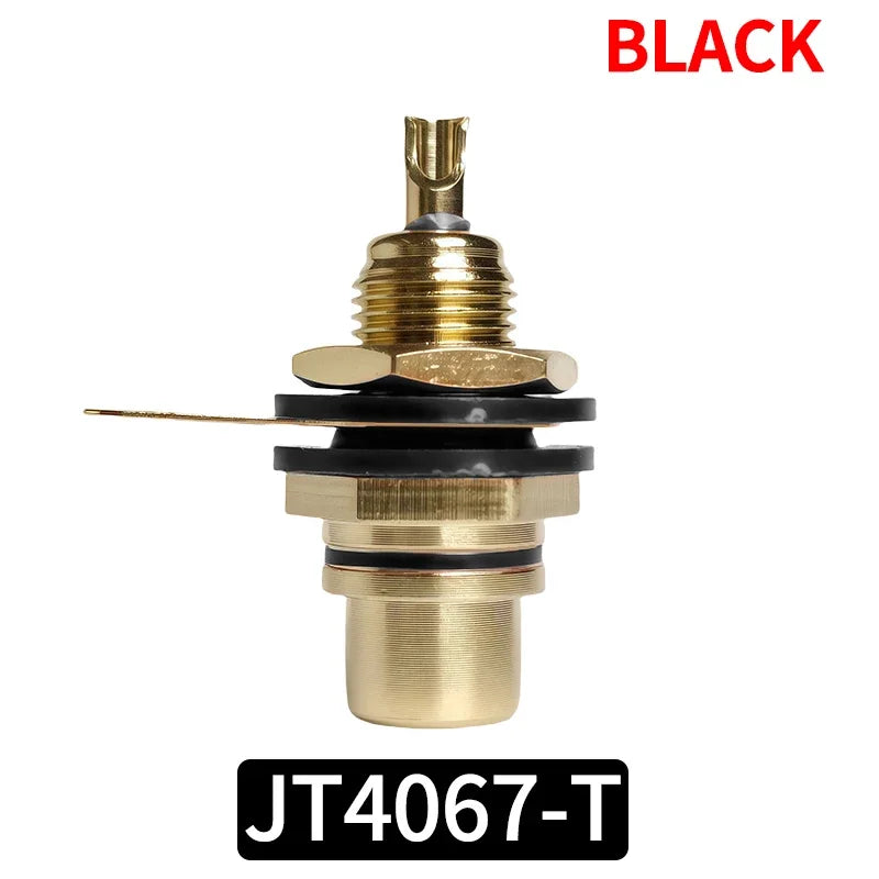 RCA Plug and Jack Set Brass Gold Plated Audio Connectors for Preamp DIY Projects Home Theater Sound Systems