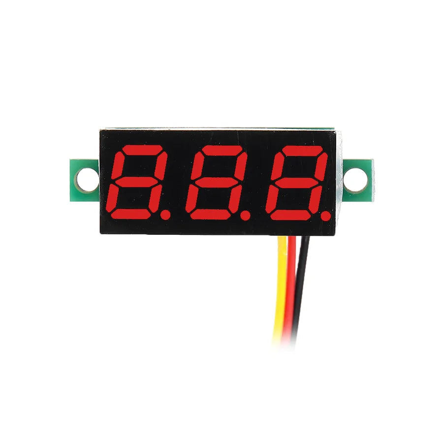 0.28" LED Digital Voltmeter 0¨C100V DC Panel Gauge with Red/Blue/Green/Yellow Display, Mini 3-Wire Voltage Meter for Car and DIY Projects