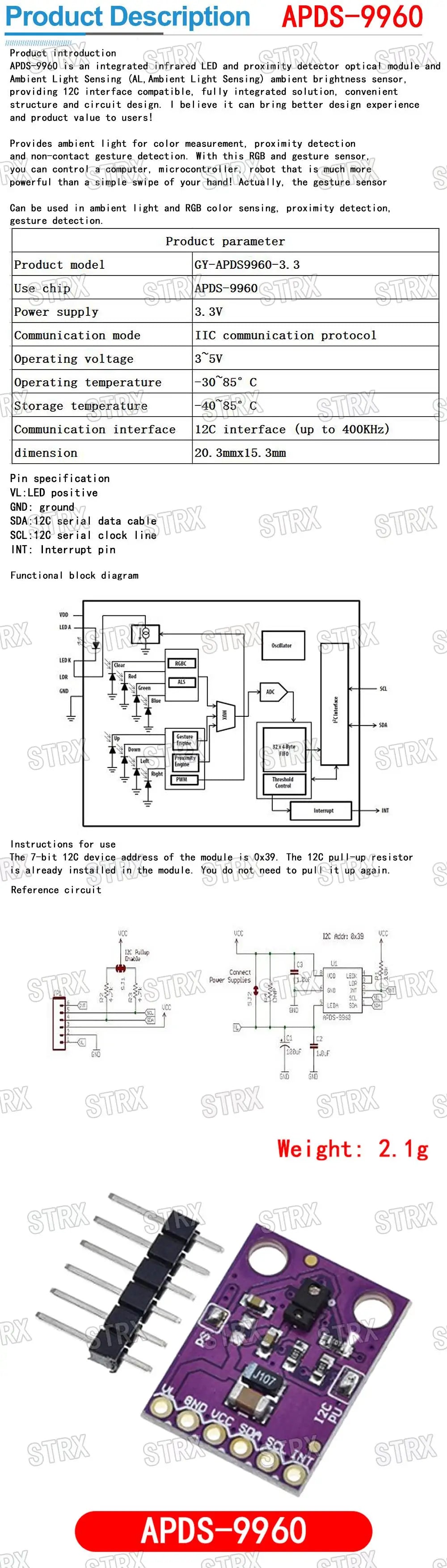 PAJ7620U2 Gesture Recognition Sensor & VL6180 Optical Range Finder Module