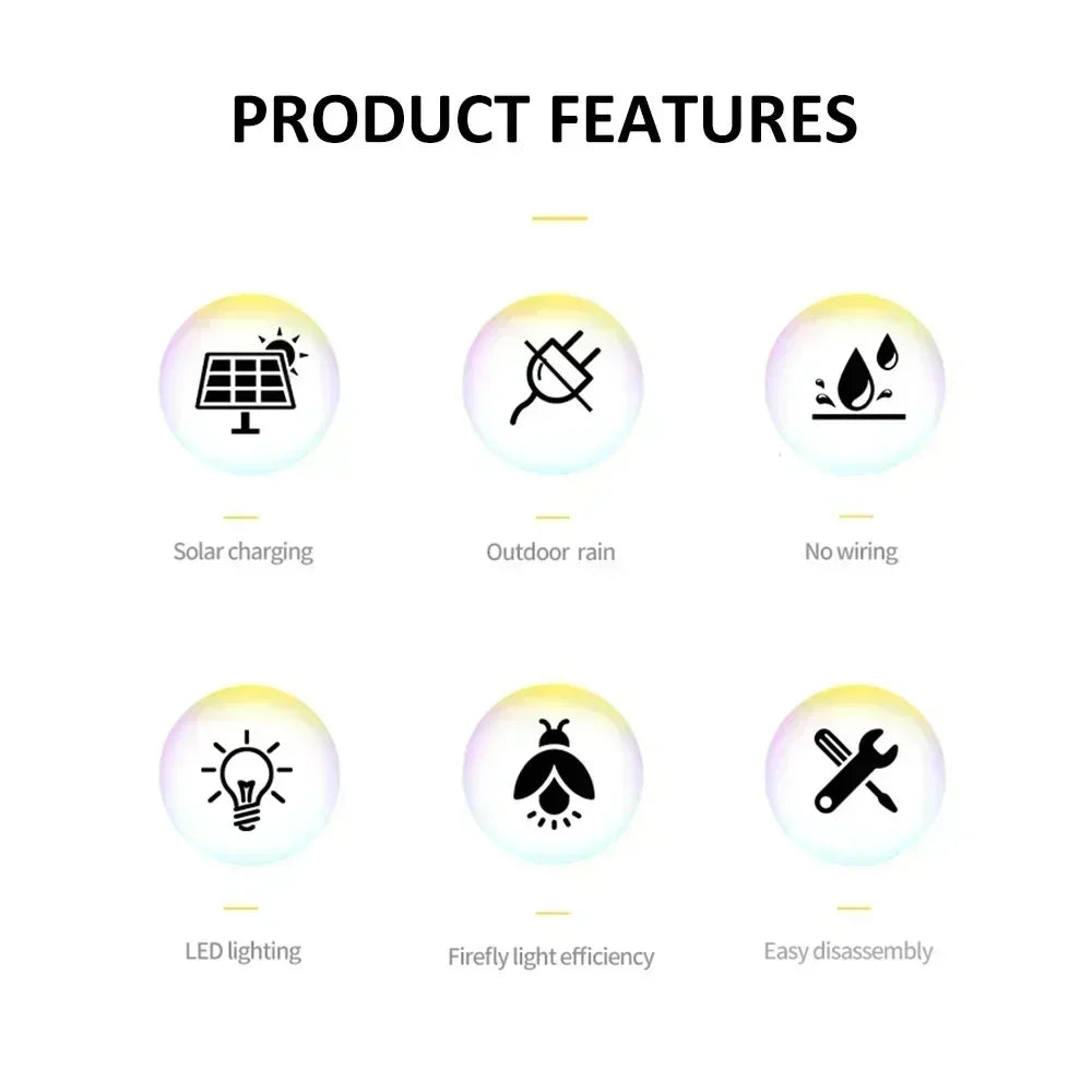 Solar Garden Lights, 6/8/10 LED Firefly Outdoor Landscape Wedding, Christmas Decoration Lawn Lamps