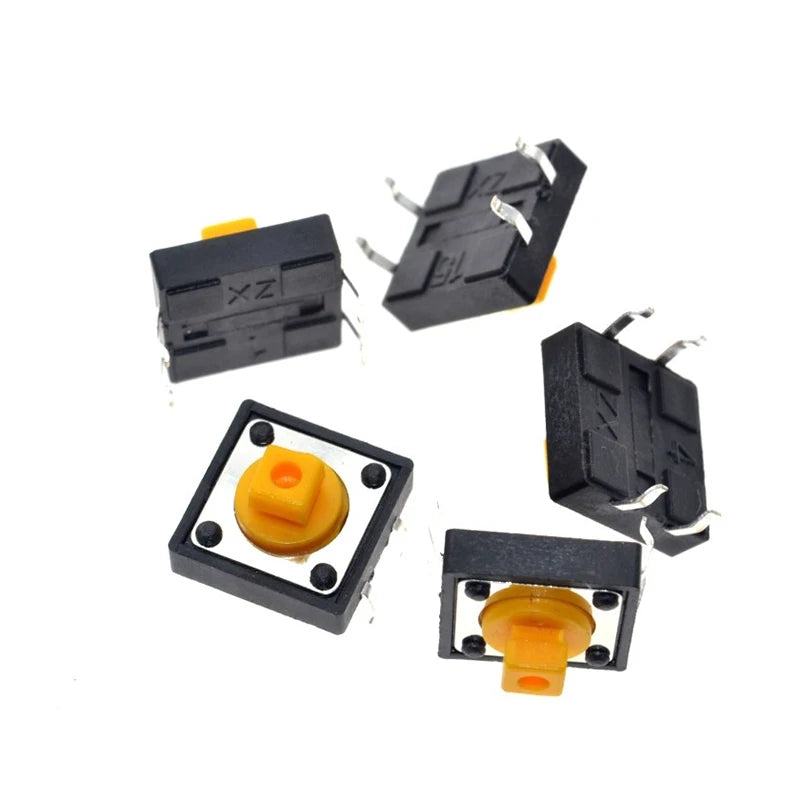 Tactile Push Button Micro Switch Kit 12x12x7.3mm with Colored Caps for Arduino