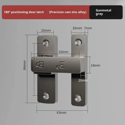 Latch Deadbolt Indoor Non-Punch Surface Mounted Door Lock Bathroom Sliding Door Buckle Snap Bolt Old-Fashioned Room Privacy Lock