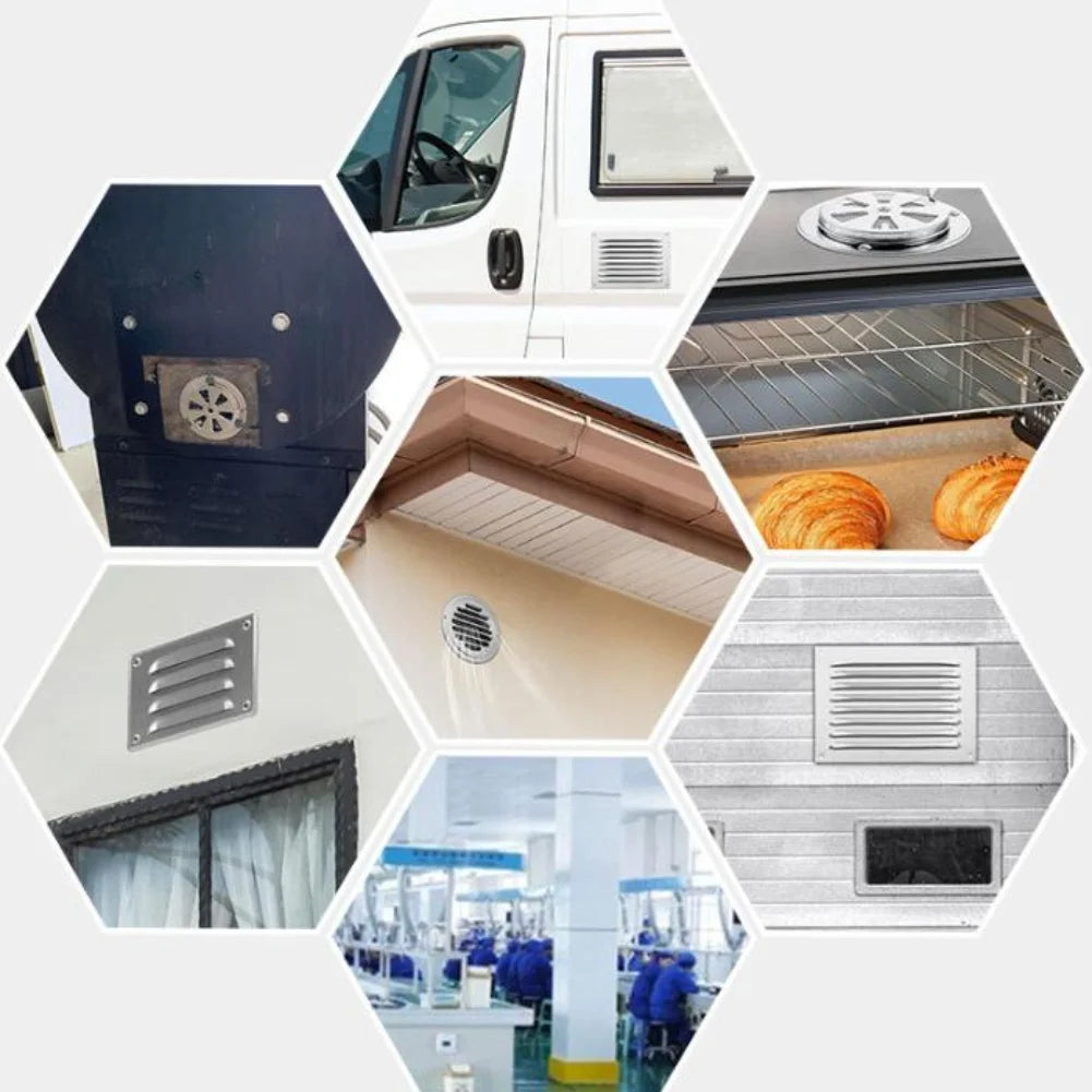 125mm/150mm Adjustable Ventilation Grilles Stainless Steel Open Close Ventilation Panels Round Ventilation Exhaust Grille