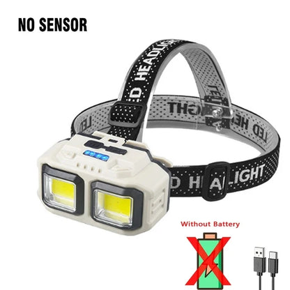 Powerful LED HeadlampTorch USB Rechargeable Flashlight Headlight Waterproof Head Light Camping Fishing Mining Light Lamp Torch