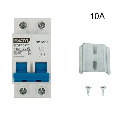 DC Miniature Circuit Breaker 2 Pole 1000V 32 Amp Isolator DC Disconnect Switch Thermomagnetic 10 A-63A 1.42 X 2.95 X 3.15 Inches