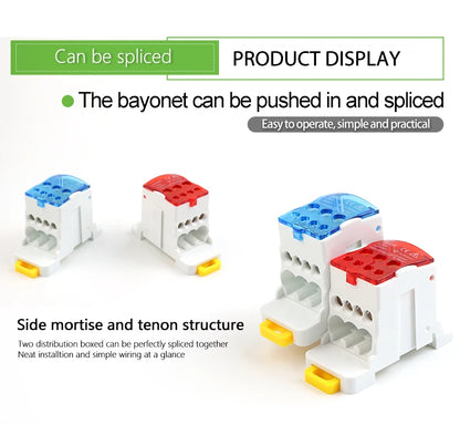 UKK80A Single-Pole Splitter Box Large Current One Into Multiple Branch Line Terminal Rail Splitter 125A 160A 250A