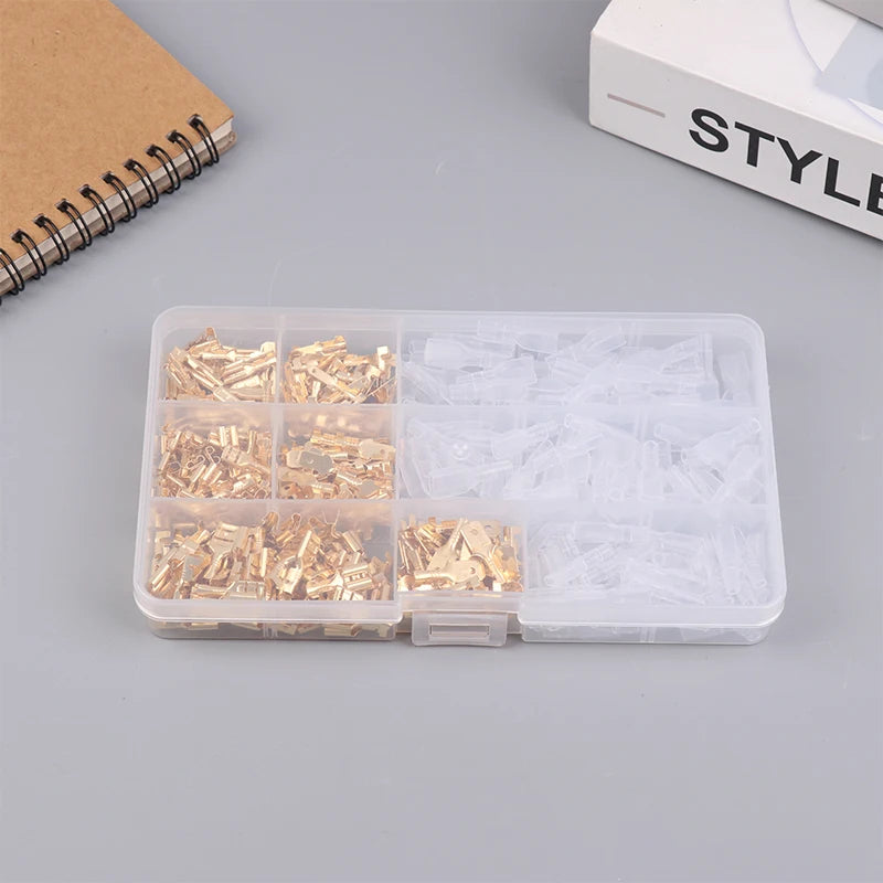 Gold Silver Docking Terminal Cable Bare Terminal with Spring Insert Sheath, Male and Female Pair Terminal Box