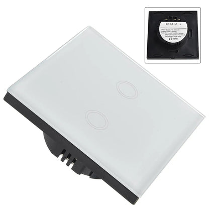 2-Gang Touch Switch Touch Dimmer Switch Office Lighting Home Decor 30 -90 Brightness Dimming No Neutral Wire Required