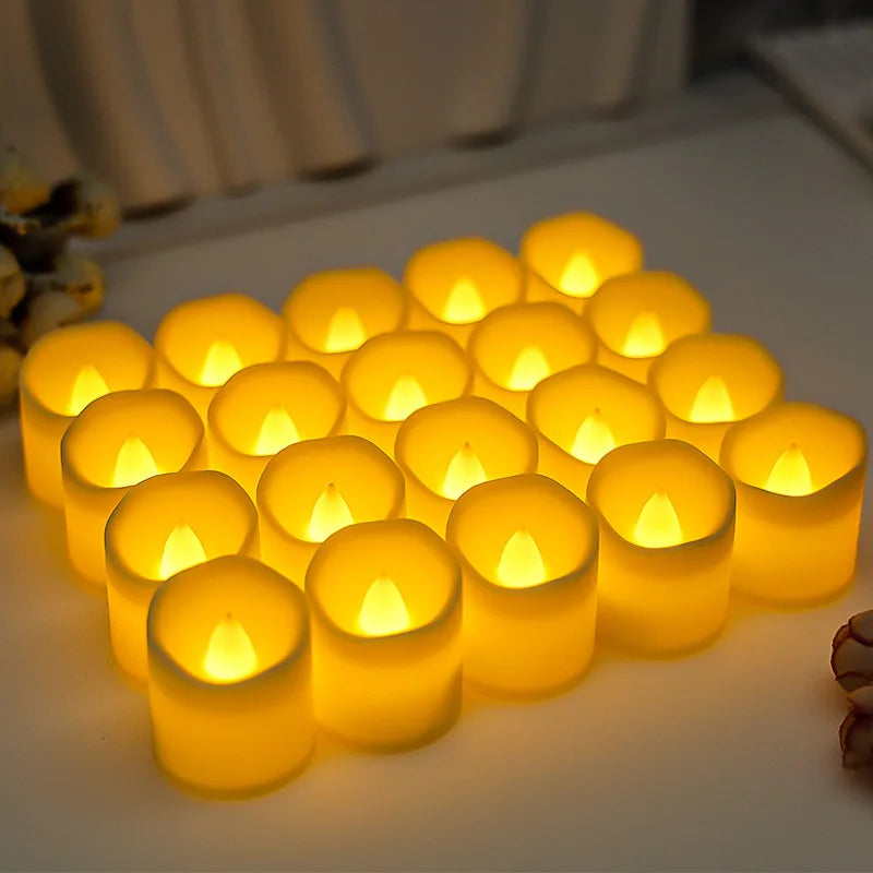 LED Electronic Candle 6-96ps Battery Operated Flameless Tea Light Candles Night Lights for Wedding Birthday Party Decor