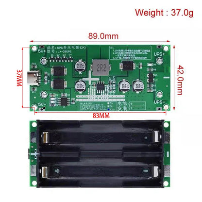 3A High-Power 18650 Lithium Battery Boost Module 5V-12V Charging and Discharging Board for UPS