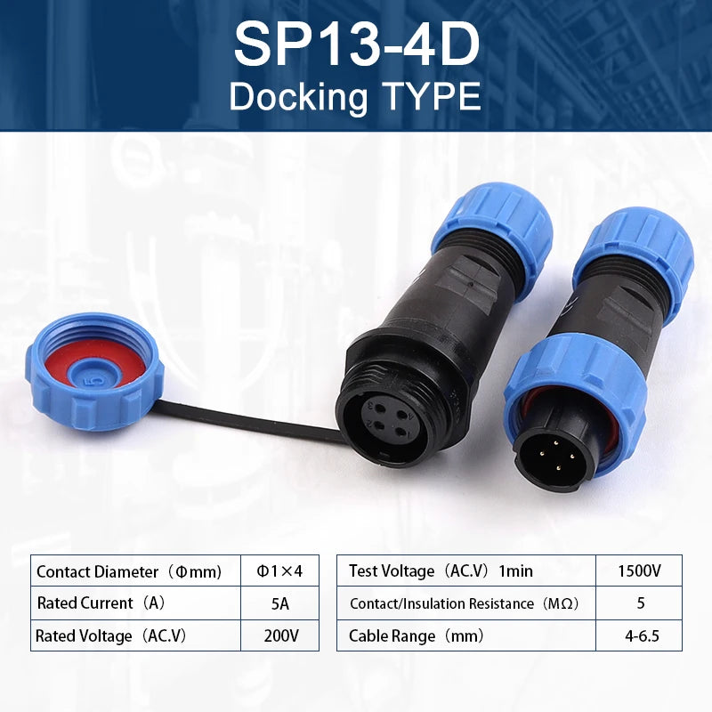 SP13 Aviation Waterproof Connector IP68 Docking Electrical Cable Wire Male Female Plug Socket Welding Type Industrial Connector