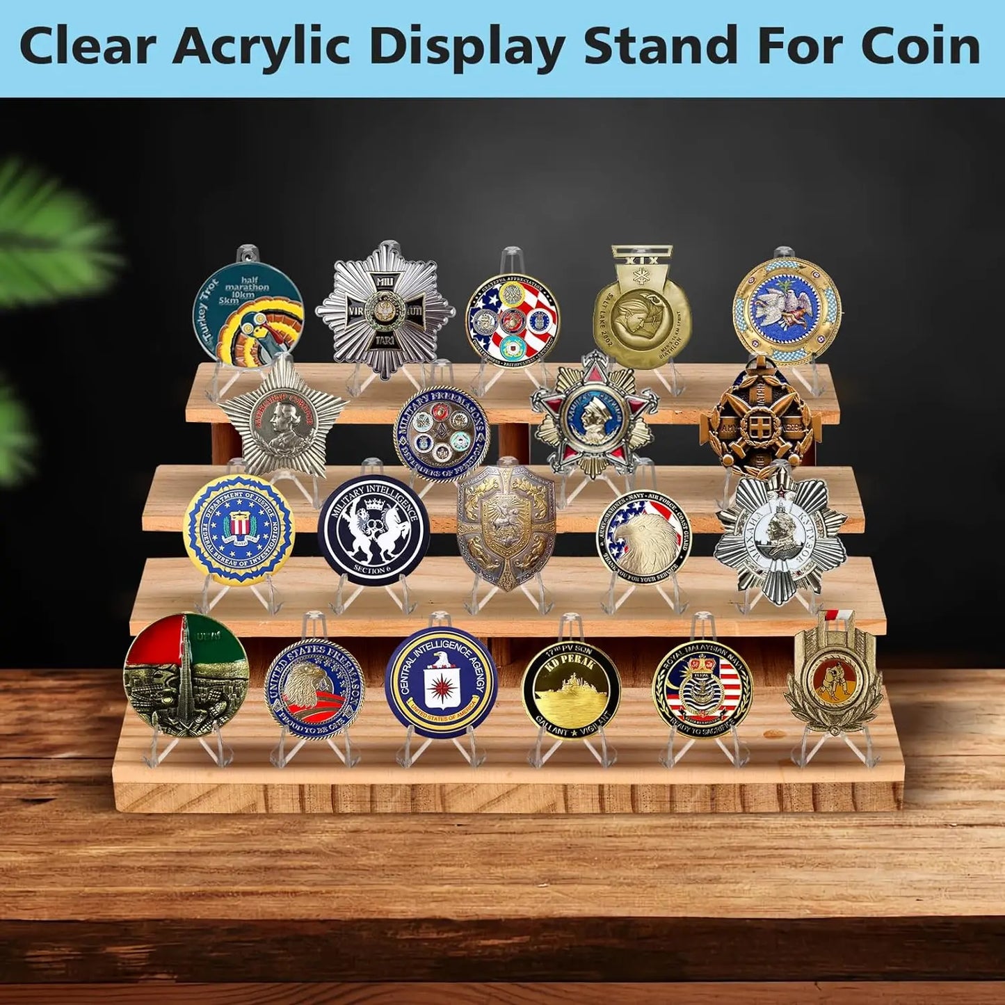 50-1Pcs Acrylic Display Stand Transparent Triangle Commemorative Coin Watch Card Holder Display Rack For Exhibitions Home Decor