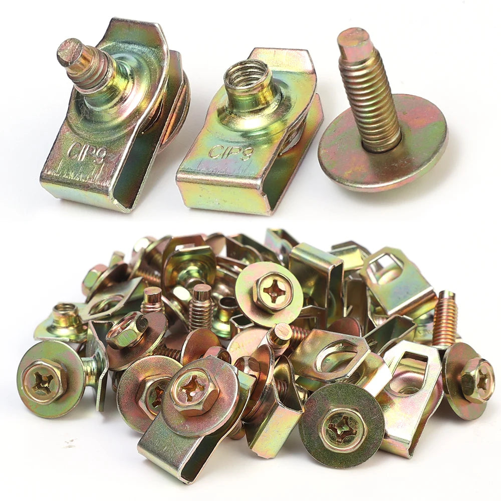 Car Body Bolts & U-nut Clips M4/M5 Engine Under Cover Splash Shield Body Bumper Fender Push Clips Universal Auto Accessories