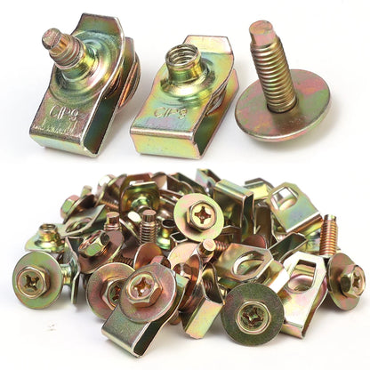 Car Body Bolts & U-nut Clips M4/M5 Engine Under Cover Splash Shield Body Bumper Fender Push Clips Universal Auto Accessories