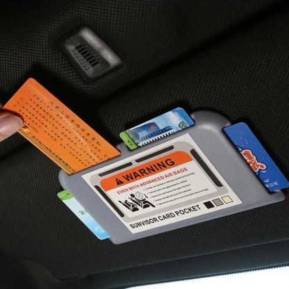 Car Sun Visor Card Holder Auto Interior Card Organizer Pasting Box Card Storage Holder Universal for Instrument Panel and Door