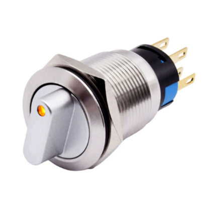 Momentary Rotary Push Button Switch 19mm 3 Position 2NO2NC 36V Waterproof IP66 Rated Stainless Steel 304 Construction
