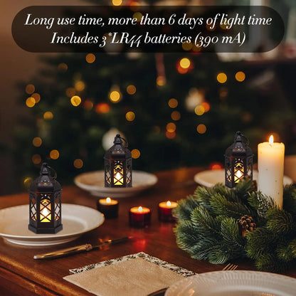 Led Electronic Candle Light Hexagonal Wind Light Portable Handheld Small Lantern Small Night Light Decorative Ornament