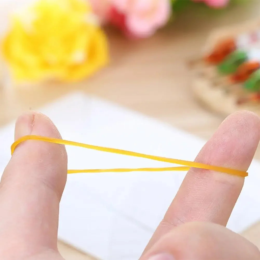 Wholesale Elastic Rubber Bands – Stretchable Yellow O-Rings Latex Fasteners for Office & School Stationery Supplies (Bulk Pack)