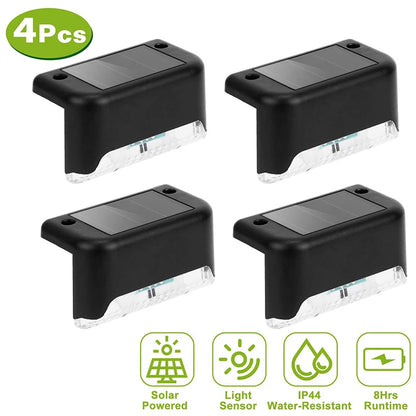 Solar Pathway Light – Outdoor Garden Step Light Waterproof Fence Lighting Yard Decor Stair Lamp with Warm White LED