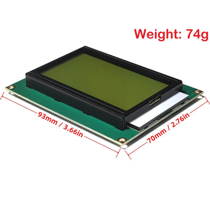 LCD12864B 128x64 Dots Graphic LCD Display Module 5V LCM with Backlight ST7920 Parallel Interface for Arduino DIY Projects