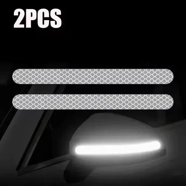 Car Reflective Safety Strip Stickers Rearview Mirror Warning Tape 6/2PCS