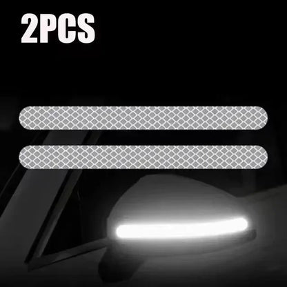 Car Reflective Safety Strip Stickers Rearview Mirror Warning Tape 6/2PCS