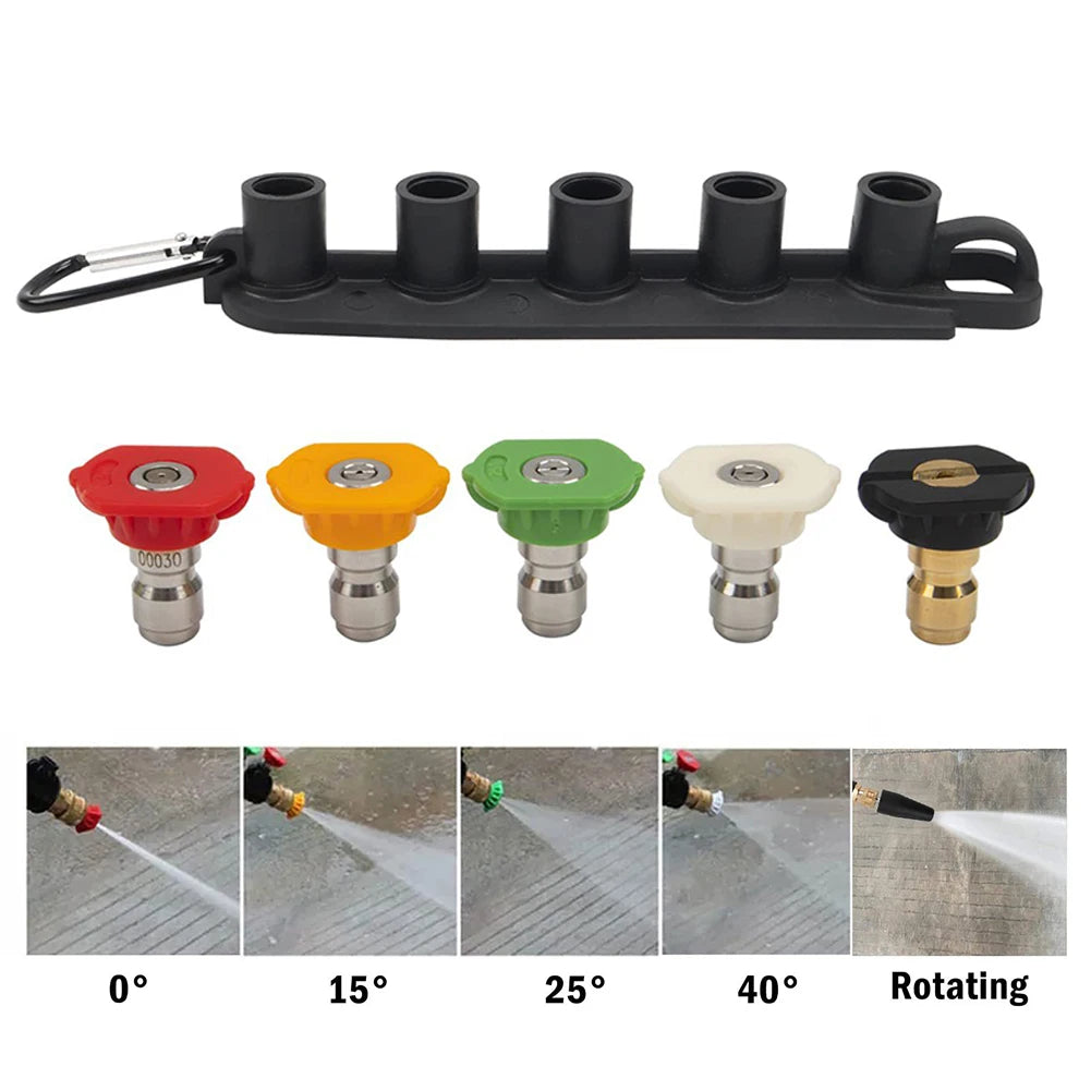 Pressure Washer Spray Wand — 1/4” Quick Connect Extension Lance with 5 Nozzles for High-Pressure Cleaning