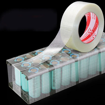 Striped Mesh Fiber Tape High Adhesion Packaging Tape 10mm–50mm for Battery Pack Fixation and Handling