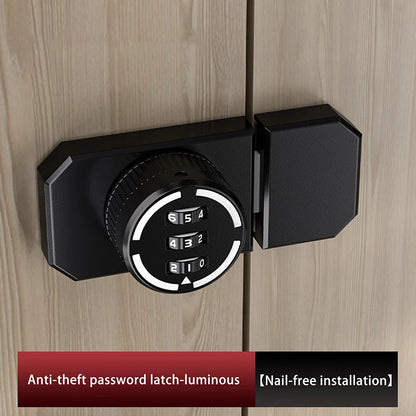New 1 Set No-Punch Combination Door Lock 3 Digit Password Cabinet Locks With Combination Latch For Closet Door Door