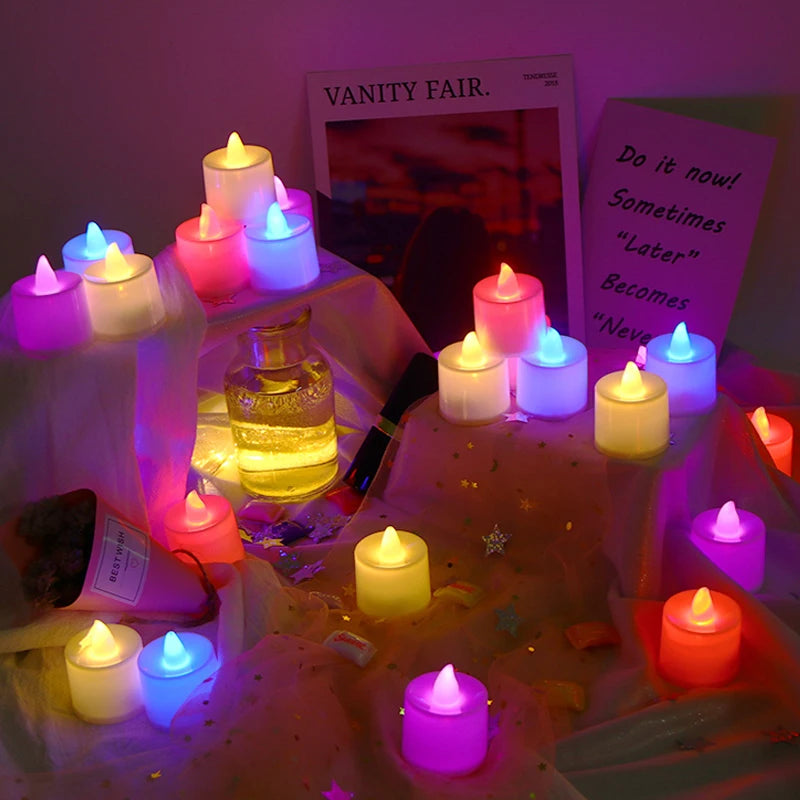 Flameless LED Tealight Candle Heart Shape 48/1PCS