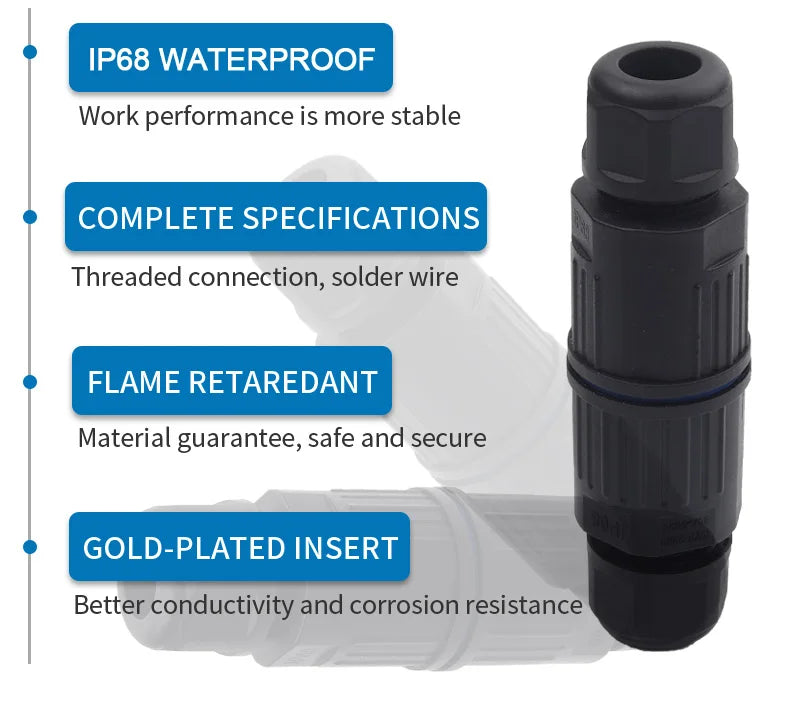 IP68 Waterproof Electrical Cable Connector 3 Way Junction Box Outdoor Wire Connector with Replaceable Lever Wire