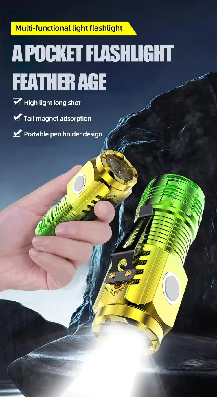 Three Eyes Little Monster LED Flashlight Rechargeable Mini Torch