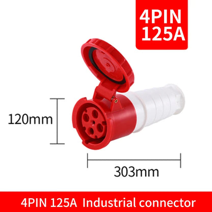 Industrial IP67 Plug 3/4/5 Pin 125A Waterproof Dustproof Socket Male and Female Wall Mounted Panel Concealed Conductor 380V 415V