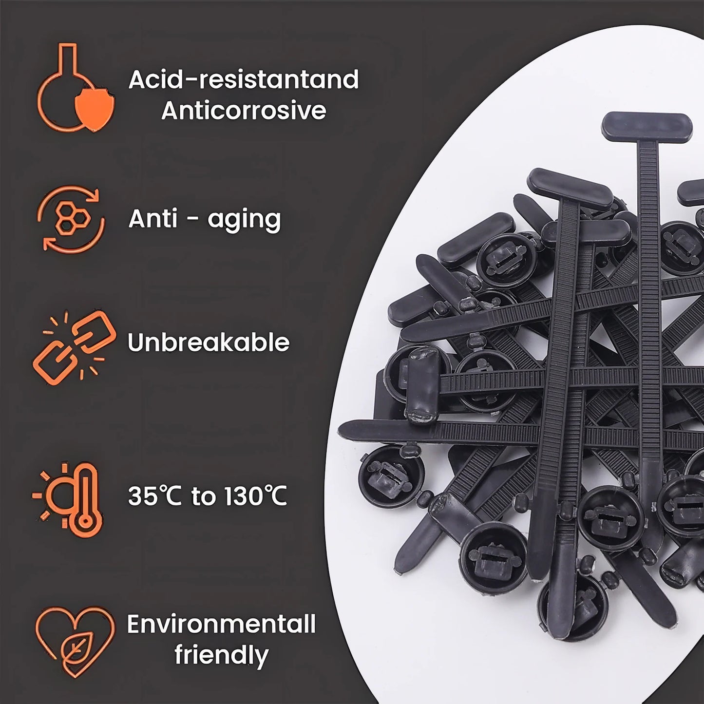 Nylon Cable Tie Buckle Fastener Clip for Car Wire Management