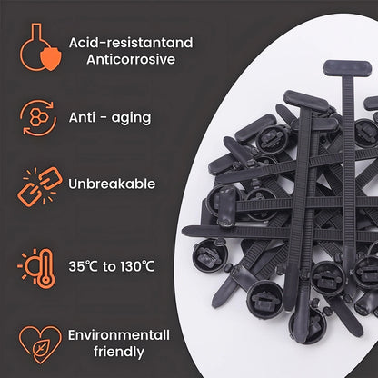 500/10set Universal Nylon Cable Tie Buckle Auto Fastener Screw Replacement Clip Car Fender Trunk Engine Guard Panel Wire Clips