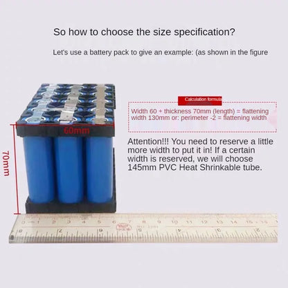 Blue PVC Heat Shrinkable Tube 100mm–600mm Insulating Sleeve for Lithium Battery Package Plastic Shrink Film