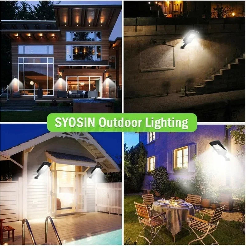 Outdoor LED Solar Light 72COB Motion Sensor Solor Wall Lamp with Remote Control 3 Modes for Garden Patio Yard Garage Lighting